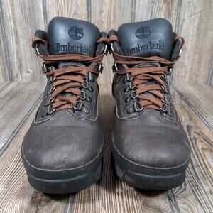 Timberland Women Hiking Boots‎ Brown Leather Round Toe Waterproof 95610 Sz 7